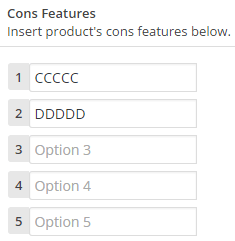 Cons Features